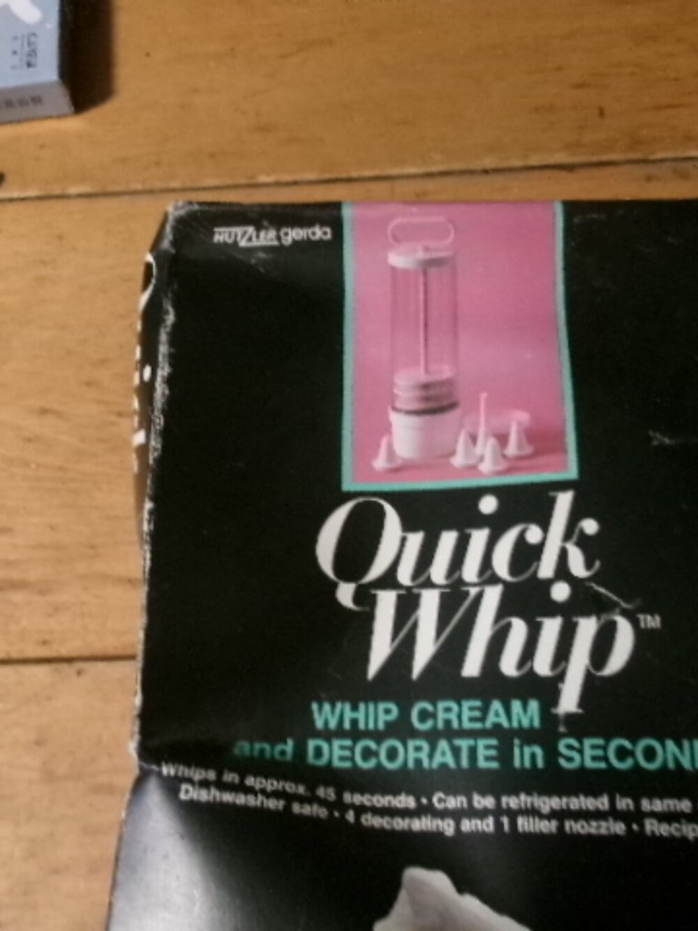 Vtg New old stock quik Whip Hutzler Gerda whip cream in 45 sec